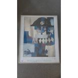 A print Arlechino Azzurro Rosina Wachtmeister - 70cm x 55cm - some fly and spotting