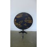 A chinoiserie decorated tripod side table - Diameter 76cm x Height 72cm