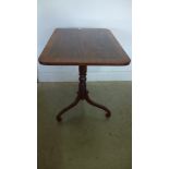 A Regency mahogany tripod table with crossbanded top - 45.