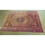 A handknotted woolen Hamadan rug - 2.03m x 1.