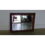 A Victorian mahogany framed mirror - 57cm x 72cm