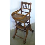 An Edwardian child's metamorphic high chair