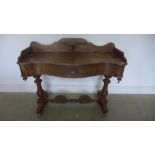 A 19th century mahogany serpentine wash stand - Height 87cm x 110cm x 45cm