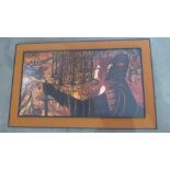 A 1970's print George and the Dragon with Maiden by E Baker - 50cm x 90cm