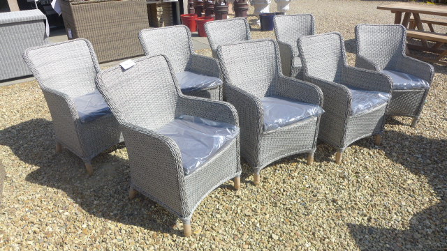 A set of eight Bramblecrest Geneva armchairs with cushions - new