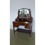 A Maple & Co inlaid mahogany dressing table - Height 140cm x 99cm x 56cm