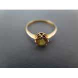 A 15ct yellow gold and yellow sapphire ring size L - approx weight 1.