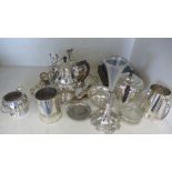 A pair of silver hallmarked salts with spoons, missing liners,
