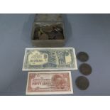 Three cartwheel pennies, a quantity of early Victorian pennies,