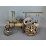 A brass model steam engine - Length 33cm
