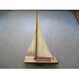 A large vintage pond yacht with compartment for engine - Height 105cm x 62cm x 19cm Condition