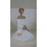A Lladro Sunset model no 2404 - Girl sitting with roses - boxed,