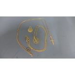 Two 9ct yellow gold pendants and chains,
