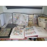 World stamp collection in 8 stock books and albums and on a number of stock cards,