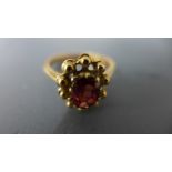 A 9ct yellow gold and ruby ring size T/U - approx weight 4.