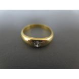 A diamond solitaire ring set in 18ct yellow gold - approx weight 2.