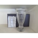 A Waterford Crystal vase - Cliffs of Moher - with box and certificate - Height 33cm x Diameter 19cm