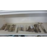 A quantity of Kings pattern silver plated flatware