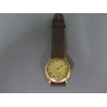 An 18ct yellow gold cased gents watch,