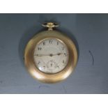 A 9ct gold cased open faced pocket watch, wind mechanism,