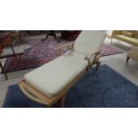 A Bramblecrest teak Lechlade sunlounger and cushion