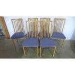 A set of six Skovby SM66E model kitchen chairs