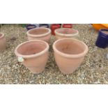 Four glazed pots - Diameter 30cm