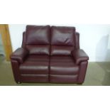 A Parker Knoll - Albany leather two seater sofa - 2 1/2 years old - Height 100cm x Width 142cm x