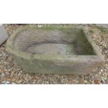 A carved stone planter - Height 28cm x 68cm x 43cm