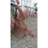 A large winged dragon roof ridge tile - Height 84cm x Length 103cm