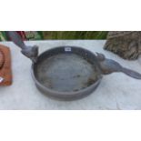 A lead circular birdbath with two perching birds - Height 20cm x Width 53cm