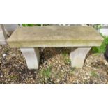 A weathered Limestone garden bench - Height 47cm x Width 81cm