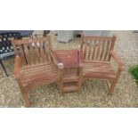 A Bramblecrest teak Tete a Tete bench