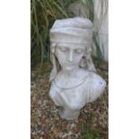 A bust of a girl in headdress after a 19th century original by Pugi - Height 58cm x Width 33cm