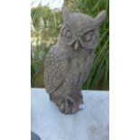 A long eared owl figure in cast stone - Height 51cm