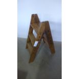 A set of pine advertising ladders - Height 83cm