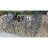A set of five Bramblecrest mesh dining chairs
