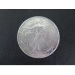 An American proof fine silver Eagle Dollar 1993