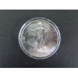 An American proof fine silver Eagle Dollar 1993