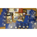 A collection of proof coinage including 18 Queens Diamond Jubilee coins