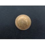 A 1904 gold half sovereign, Edward VII - Weight approx.