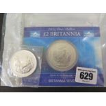 Two silver £2 Brittania coins - 1999 and 2002