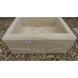 A stone mason made limestone planter with carved detail to front - Height 22cm x Width 50cm