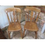 A pair of Victorian kitchen chairs,