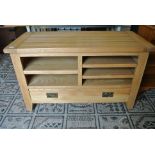 A Besp-oak Vancouver solid oak TV stand with two slides and two drawers - Height 65cm x 110cm x