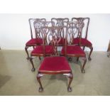A set of six hepplewhite style mahogany dining chairs