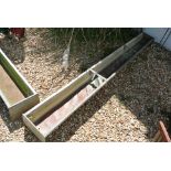 A vintage long galvanised feeder/garden planter with drainage holes - Length 275cm x Width 28cm