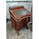 A modern Victorian style mahogany Davenport with four active drawers - Height 86cm x 56cm x 56cm