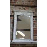 A painted mirror in distressed finish - Height 108cm x Width 78cm