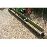 A vintage long galvanised feeder/garden planter with drainage holes - Length 275cm x Width 28cm